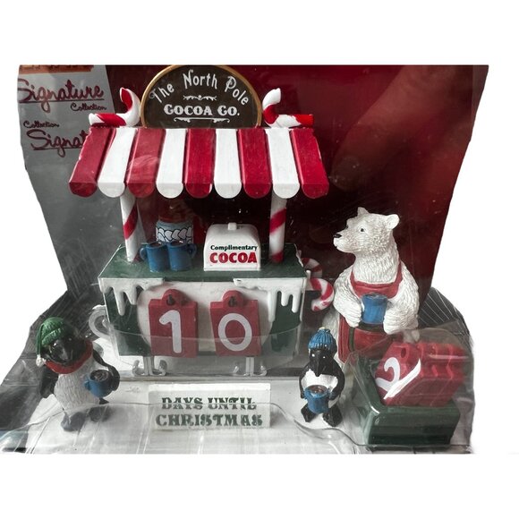 Lemax Christmas Table Accent Cocoa Stand With Polar Bear & Penguin Figurines - Picture 2 of 7